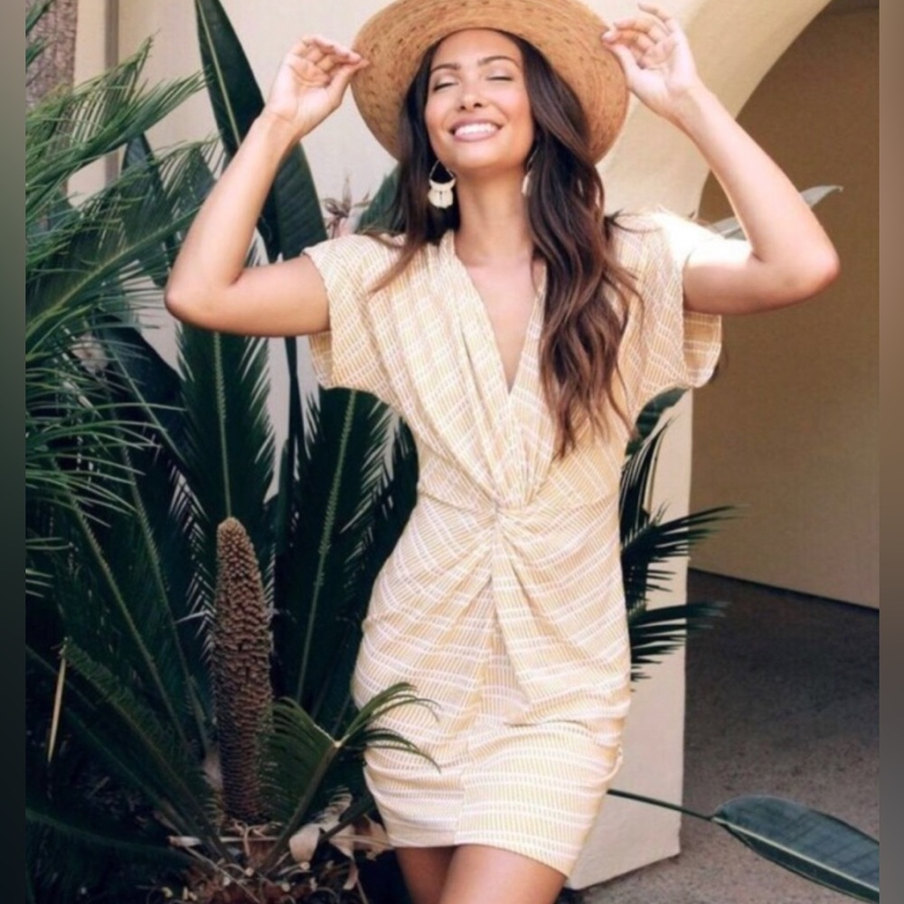 Mustard twist dress